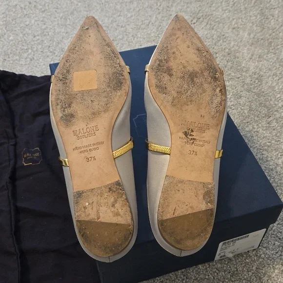 Malone Soulier Maureen mettalic flats - Picture 3 of 10